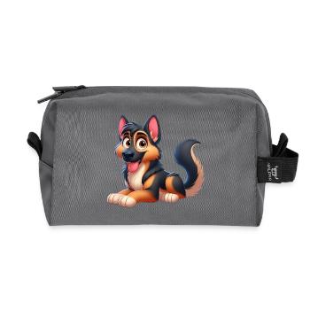 German Shepherd 10 - Recycled Toiletry Zip Bag - anthracite - Front