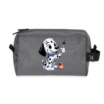 Dalmatian 4 - Recycled Toiletry Zip Bag - anthracite - Front