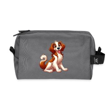 epagneul breton 13 - Trousse de toilette en tissu recyclé - anthracite - Devant