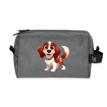 epagneul breton 11 - Trousse de toilette en tissu recyclé - anthracite - Devant