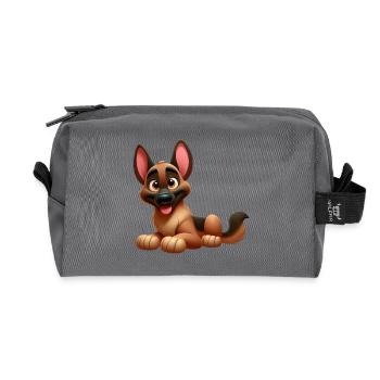 malinois 9 - Trousse de toilette en tissu recyclé - anthracite - Devant