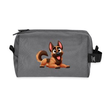 malinois 12 - Trousse de toilette en tissu recyclé - anthracite - Devant