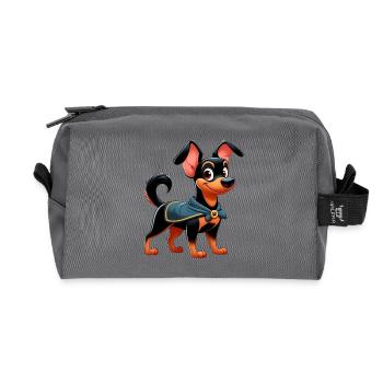 Pinscher 3 - Recycelte Kulturtasche - Anthrazit - Vorne