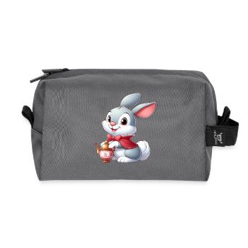 Rabbit 12 - Recycled Toiletry Zip Bag - anthracite - Front