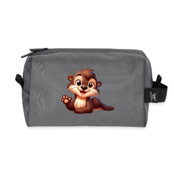 loutre 2 - Trousse de toilette en tissu recyclé - anthracite - Devant
