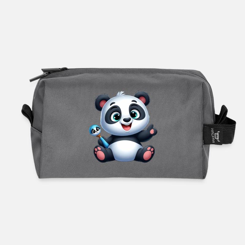 Panda 3 - Recycelte Kulturtasche - Anthrazit
