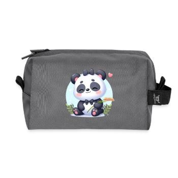 Panda 12 - Recycelte Kulturtasche - Anthrazit - Vorne