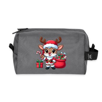 Rudolph 3 - Recycled Toiletry Zip Bag - anthracite - Front