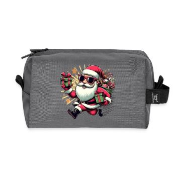 Santa Fun 10 - Recycled Toiletry Zip Bag - anthracite - Front