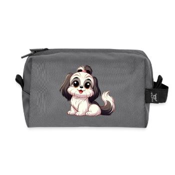 Shih Tzu - Recycled Toiletry Zip Bag - anthracite - Front