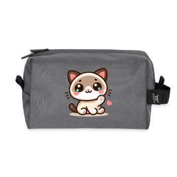 Kawaii Siamesisch 3 - Recycelte Kulturtasche - Anthrazit - Vorne