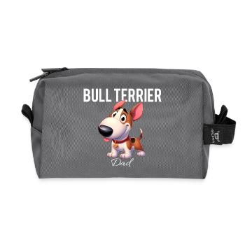 Bull Terrier Dad - Recycled Toiletry Zip Bag - anthracite - Front