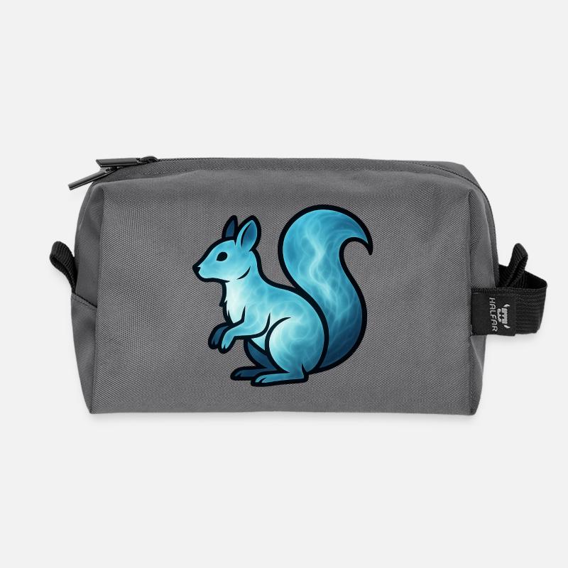 Seelentier und Wächterwesen: Eichhörnchen - Recycelte Kulturtasche - Anthrazit