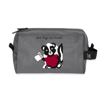 Skunk Pixie 404 Page not found - Recycled Toiletry Zip Bag - anthracite - Front