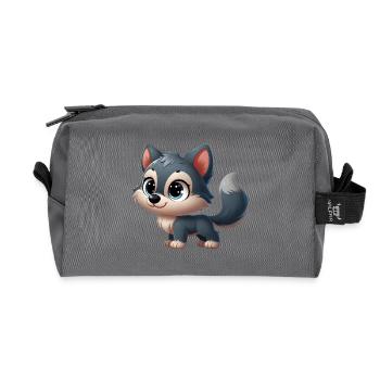 Wolf 3 - Recycled Toiletry Zip Bag - anthracite - Front