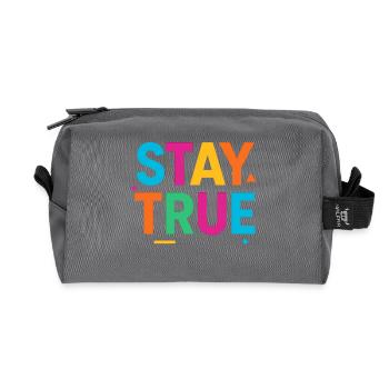 Stay True Colorful Typography - Recycled Toiletry Zip Bag - anthracite - Front