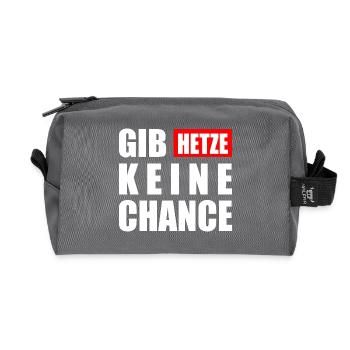 gib hetze keine chance - Recycelte Kulturtasche - Anthrazit - Vorne