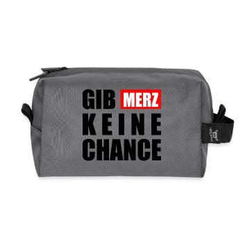 gib merz keine chance - Recycelte Kulturtasche - Anthrazit - Vorne