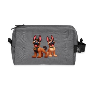 malinois 15 - Trousse de toilette en tissu recyclé - anthracite - Devant