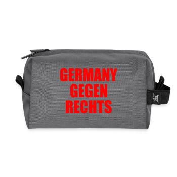 Germany against the right - Recycled Toiletry Zip Bag - anthracite - Front