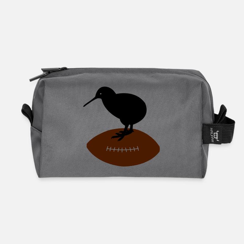 Kiwi Rugby - Recycelte Kulturtasche - Anthrazit