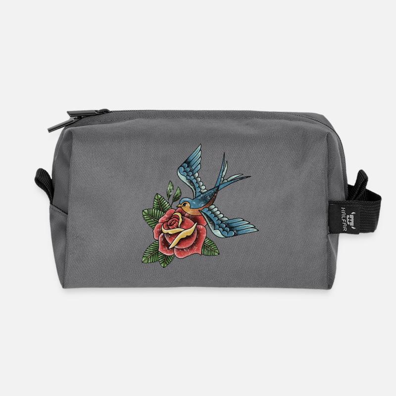 swallow - Recycled Toiletry Zip Bag - anthracite