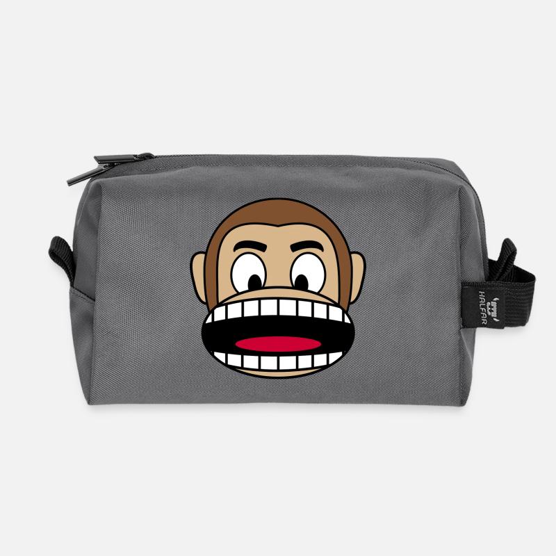 Affengesicht Geschenk - Recycelte Kulturtasche - Anthrazit
