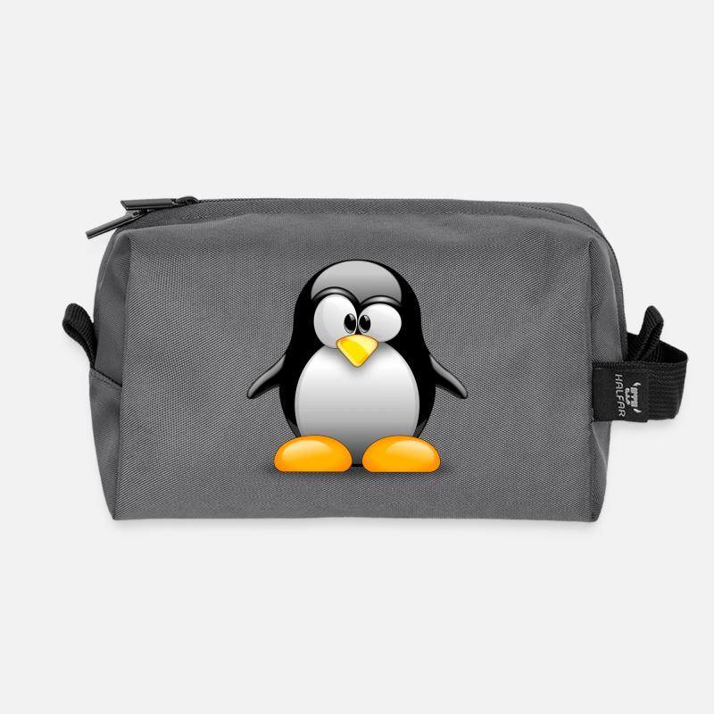 Klassischer Pinguin! Geschenkidee Idee - Recycelte Kulturtasche - Anthrazit