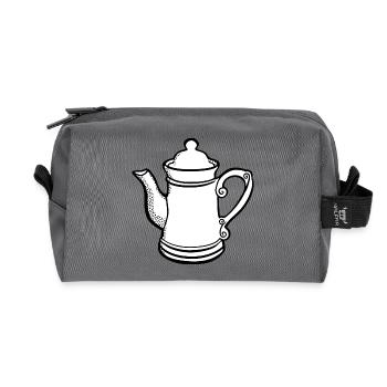 tee tea breakfast breakfast coffee17 - Recycled Toiletry Zip Bag - anthracite - Front