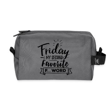 Friday My Second Favorite F Word - Recycelte Kulturtasche - Anthrazit - Vorne