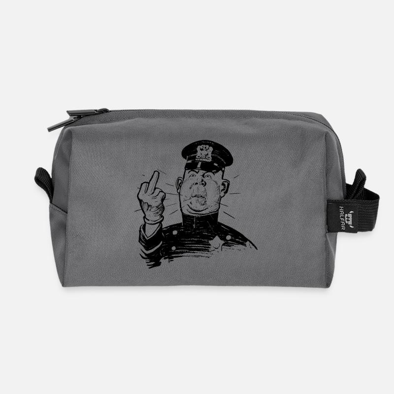 Angry - Recycled Toiletry Zip Bag - anthracite
