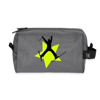 ski jump star - Trousse de toilette en tissu recyclé - anthracite - Devant