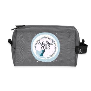 Schulkind 2018 Einschulung Vogel Mädchen - Recycelte Kulturtasche - Anthrazit - Vorne