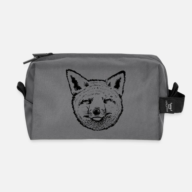 Fox Kopf - Recycelte Kulturtasche - Anthrazit