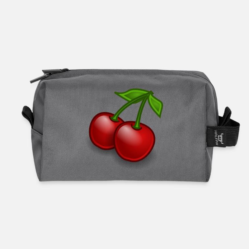 Kirsche Geschenk - Recycelte Kulturtasche - Anthrazit