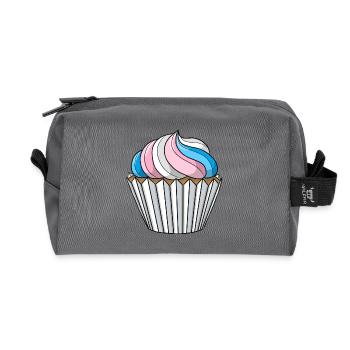 Transgender Pride Cupcake - Recycled Toiletry Zip Bag - anthracite - Front