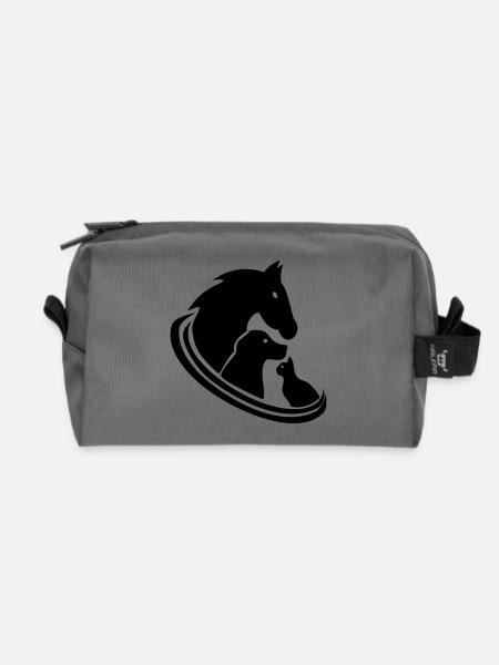 Tiere Tierheilpraktiker Tierarzt Logo - Recycelte Kulturtasche - Anthrazit