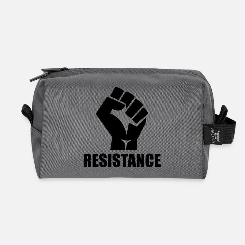 Widerstand / Resistance (schwarz / black) - Recycelte Kulturtasche - Anthrazit