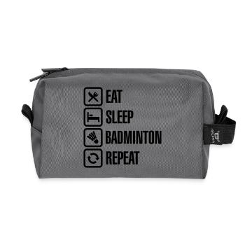 Eat Sleep Badminton Repeat - Trousse de toilette en tissu recyclé - anthracite - Devant