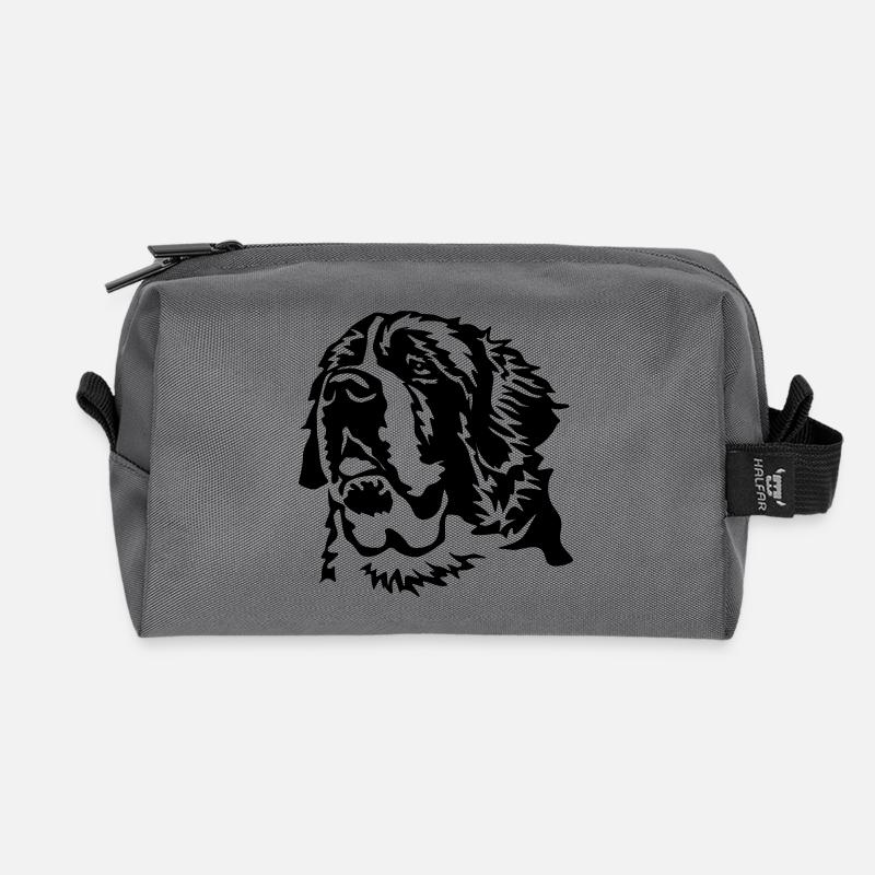 Bernhardiner Kopf - Recycelte Kulturtasche - Anthrazit