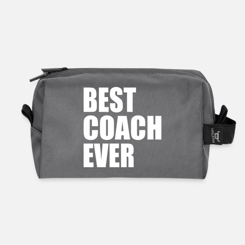 Best coach ever - Recycelte Kulturtasche - Anthrazit