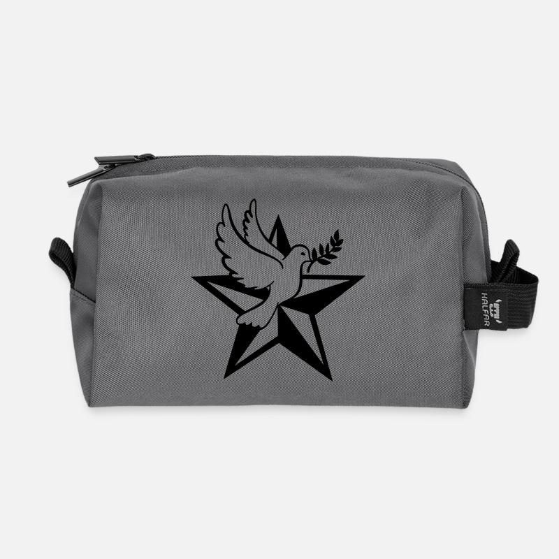 Stern mit Taube - Recycelte Kulturtasche - Anthrazit