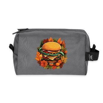 Herbst Hamburger Bunte Blätter - Recycelte Kulturtasche - Anthrazit - Vorne