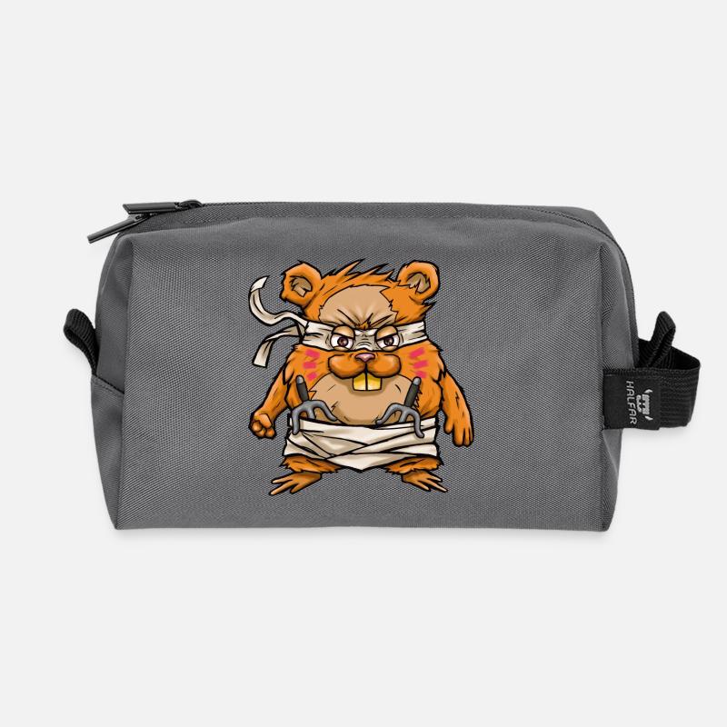 HAM-JITSU - Recycled Toiletry Zip Bag - anthracite