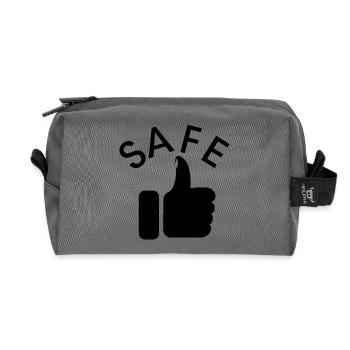safe daumen Symbol läuft super Icon Illustration - Recycelte Kulturtasche - Anthrazit - Vorne