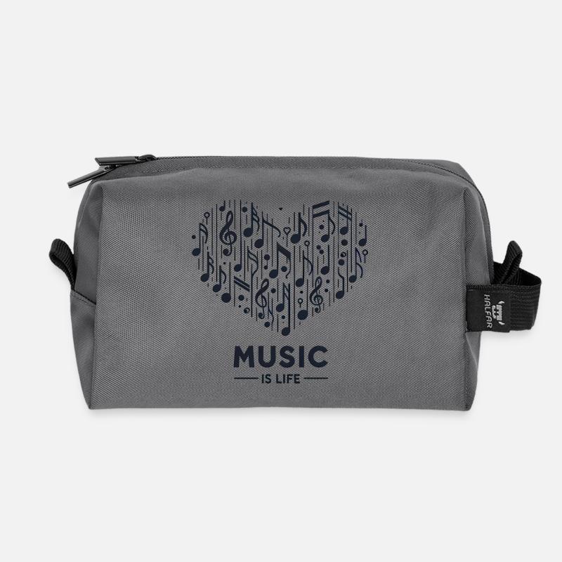 Musik ist Leben - Recycelte Kulturtasche - Anthrazit
