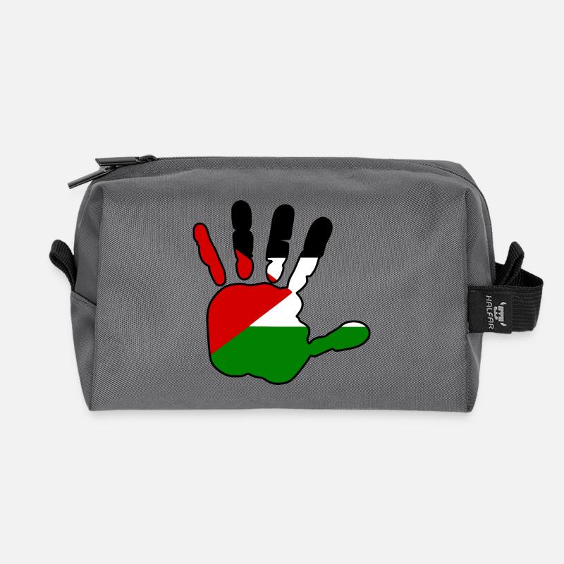 Free palestine hand - Recycelte Kulturtasche - Anthrazit