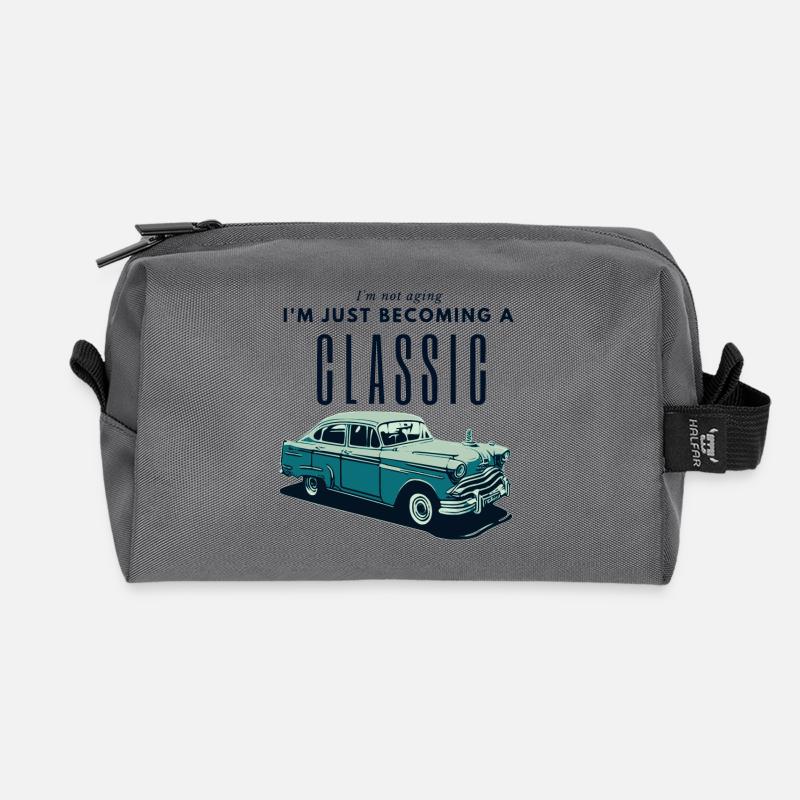 Oldtimer Zeitalter Nostalgie Design - Recycelte Kulturtasche - Anthrazit
