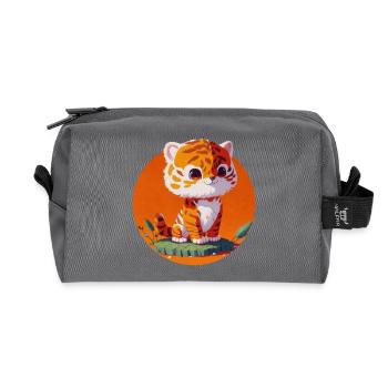 Little Tiger So Cute Child - Recycled Toiletry Zip Bag - anthracite - Front