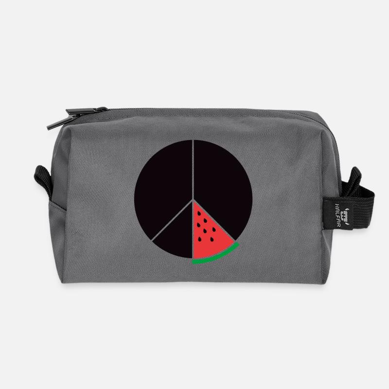 Gaza Peace - Recycled Toiletry Zip Bag - anthracite